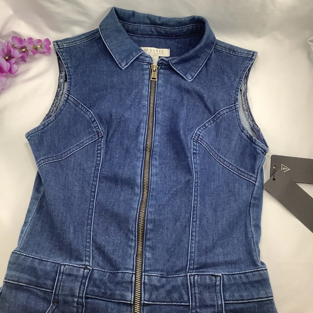 NWT Guess Jessie Utility Fitted Denim Jumpsuit 6 - Picture 13 of 14